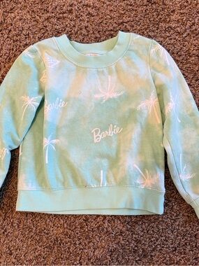 Barbie Mint Green Palm Print Crewneck Sweatshirt
